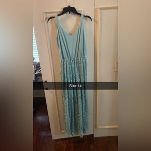 Elegant Light Blue Maxi Dress